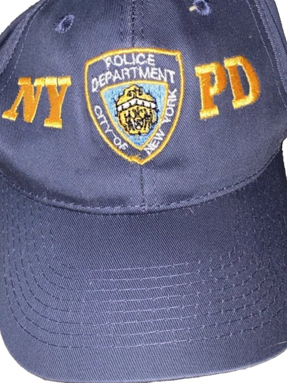 VTG NYPD New York Police Dept Embroidered Baseball Hat Snapback Cobra Cap EUC